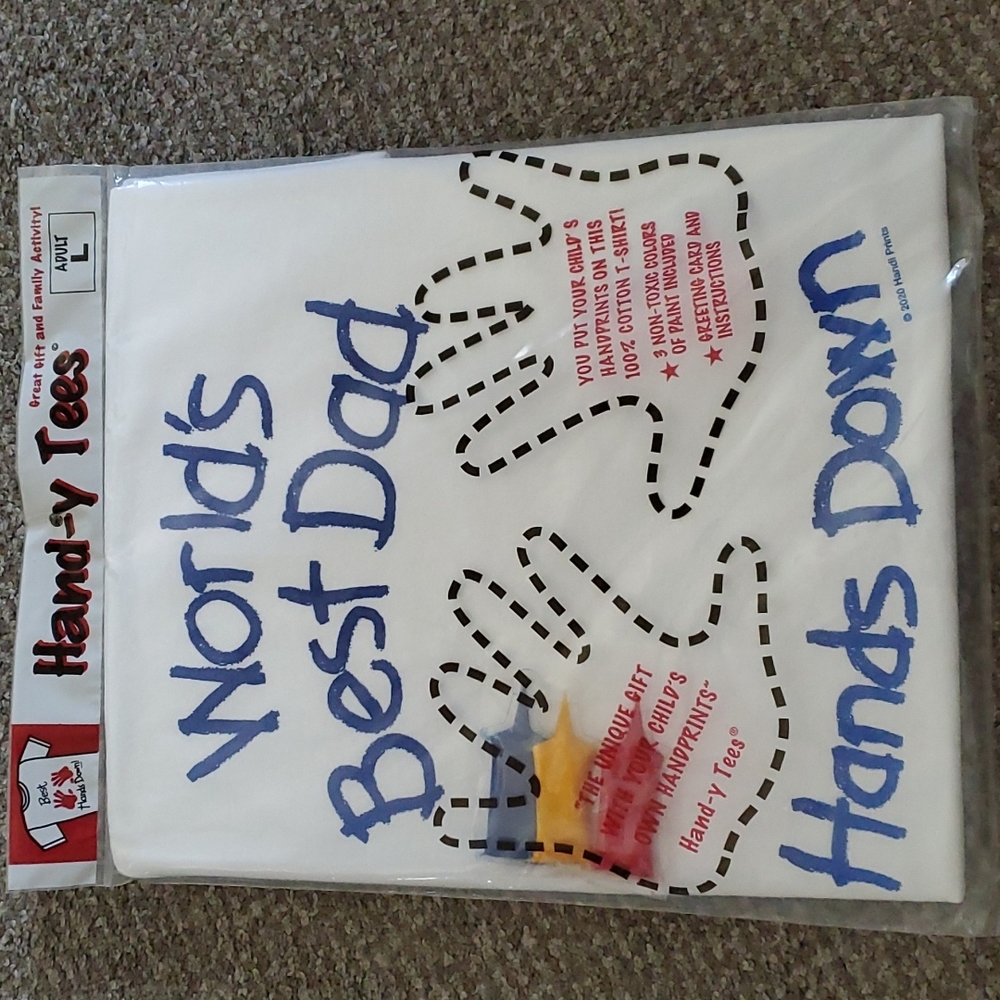 ☆HOST PICK×2☆ NWT WORLDS BEST DAD Hand--y craft shirt!